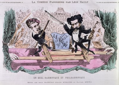 Waltzes的竞争对手，Johann Strauss the Younger（1825-99）和Olivier Metra（1830-89），1870年 作者 法语学校