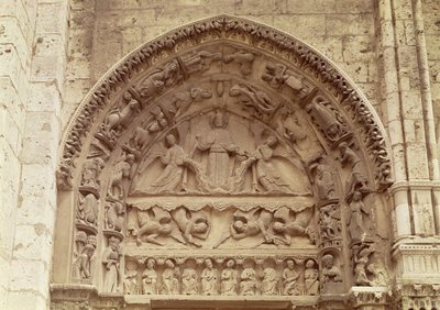 皇家门户，北门，描绘阿森松岛的鼓室，c.1145-50 作者 法语学校