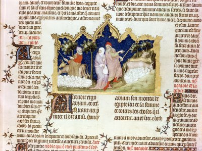 亚伯拉罕和罗得的分离，来自让·德·西的圣经，c.1355 作者 French School