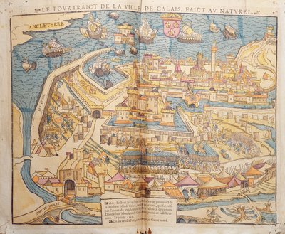 加莱围困，1558年（彩色木刻） 作者 法语学校