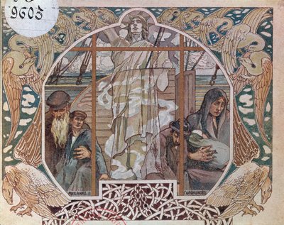 自由精神作为唯一的希望，涵盖了Au dela de lOcean，1909年的插图 作者 法语学校