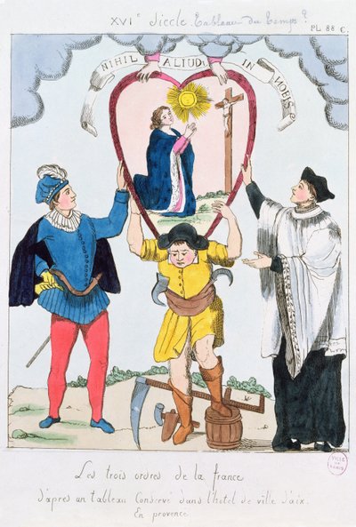 法国的三个命令，1789年（彩色雕刻） 作者 法语学校