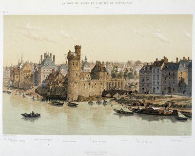 1650 年的 Nesles 塔和盖内高酒店 - 19 世纪后期的“Paris a travers les Ages” 作者 法语学校