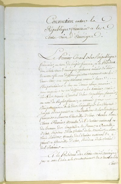Mortefontaine条约，1800年9月30日 作者 法语学校
