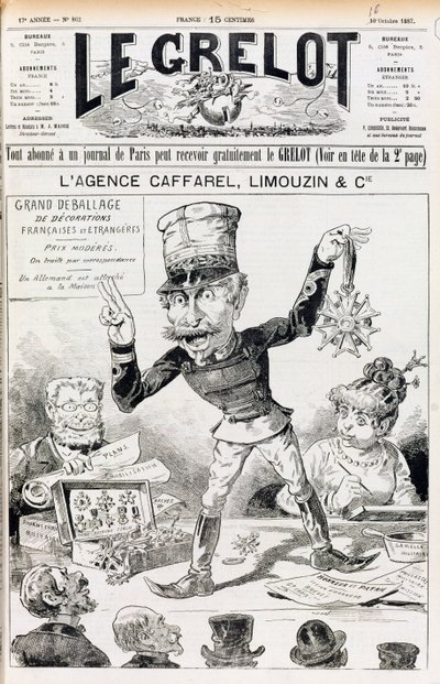 威尔森事件，Le Grelot的封面，1887年10月16日 作者 法语学校