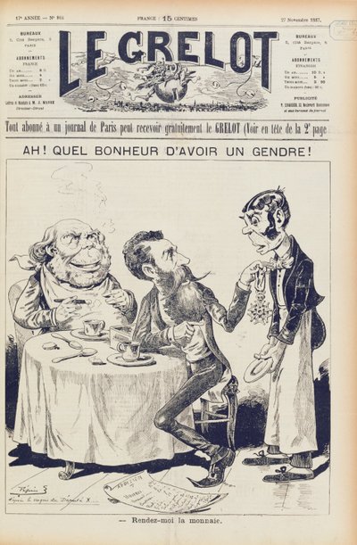 The Wilson Affair，Le Grelot的封面，1887年11月27日 作者 法语学校