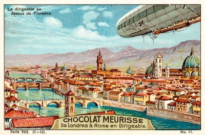 The airship above Florence (chromolitho) 作者 法语学校