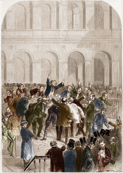 The basket of the Paris Stock Exchange in 1857. 作者 法语学校