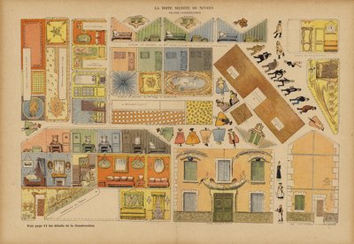内韦尔的妓院。Le Rire的插图（彩色平版印刷）。 作者 法语学校