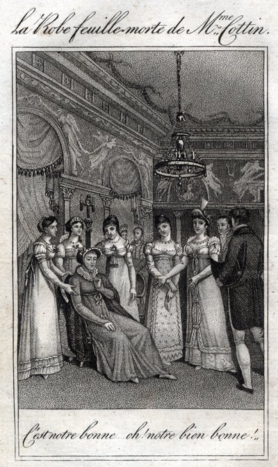 科廷夫人（Sophie Cottin Rostand）（1770-1807）法国作家的枯叶裙。 作者 法语学校
