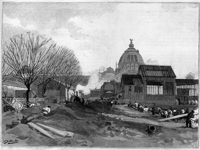 The earthmoving site for the installation of the monumental fountain in Paris for the world exhibition of 1889. 作者 法语学校