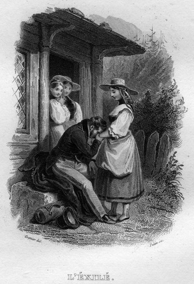 The exile Chanson de Beranger in “” Works Completes”” (1834) by Pierre Jean de Beranger (1780-1857), French poet and songwriter. 作者 法语学校