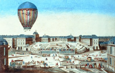 Pilatre du Roziers热气球首次飞行，以其赞助商M. Montgolfier于1784年6月23日在凡尔赛宫命名 作者 法语学校