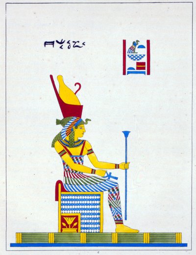 女神内斯，来自埃及万神殿的插图：来自古埃及神话人物的集合，Jean-Francois Champollion，1986年出版 作者 法语学校