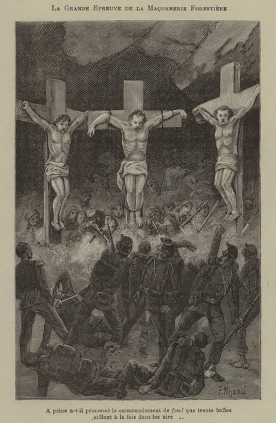 The great test of the masons of the forest (engraving) 作者 法语学校