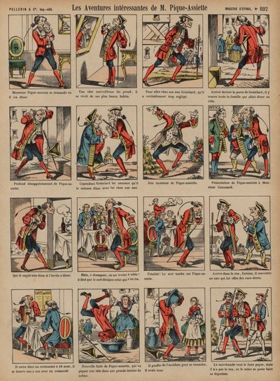 The interesting adventures of Monsieur Pique-Assiette (coloured engraving) 作者 法语学校