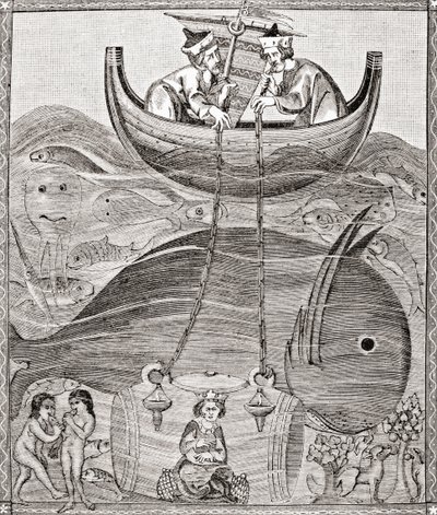 The marine world according to the conceptions of the Middle Ages, from Science and Literature in The Middle Ages by Paul Lacroix pub. London 1878 作者 法语学校