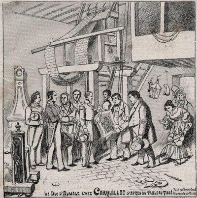 The silk industry under the Monarchy of July - the visit of the Duke of Aumale at the workshop of the weaver Carquillat in Lyon on August 24 作者 法语学校