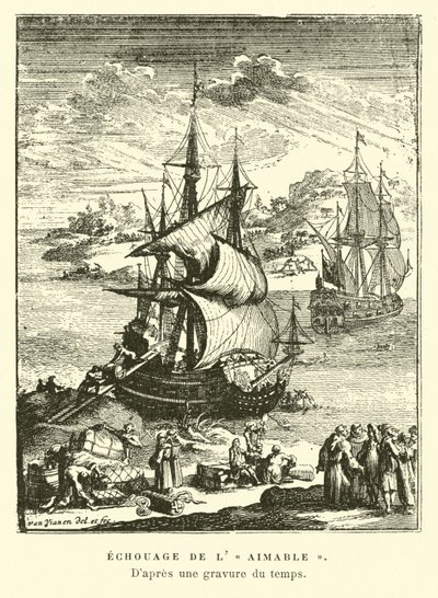 1685年，德克萨斯州Matagorda湾的lAimable搁浅 作者 法语学校