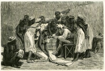 The visit of the queens, the sixteen wives of King Sepopo, in Dr. Holub