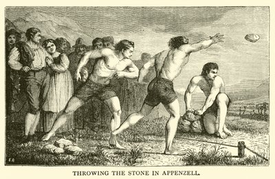 Throwing the Stone in Appenzell (engraving) 作者 法语学校