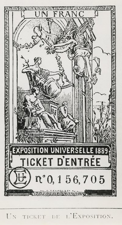1889 年世界博览会门票（石版画） 作者 法语学校