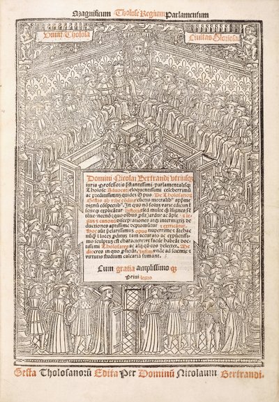 标题页，图卢兹议会，1515年 作者 法语学校