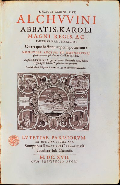 从阿尔昆国王查尔斯方丈扉页，刊登在1617 作者 法语学校