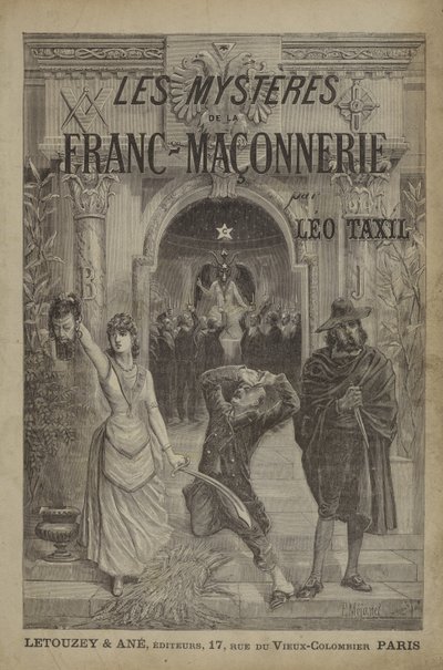 Les Mysteres de la Franc-Maçonnerie Devoiles的扉页插图（雕刻）。 作者 法语学校