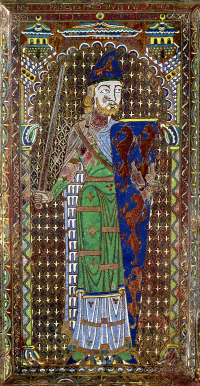 Geoffrey Plantagenet（1113-51）的墓匾，来自勒芒圣朱利安大教堂，c.1151-55（鎏金铜珐琅）（另见179331） 作者 法语学校
