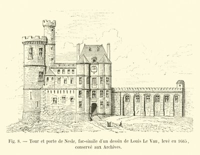 游览和Porte de Nesle，与1665年成立的Louis Le Vau画作相似，保存在档案馆中 作者 法语学校
