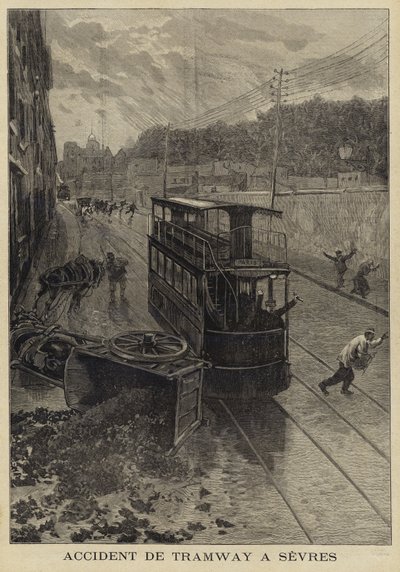 法国塞夫勒的电车事故，1897年 作者 法语学校