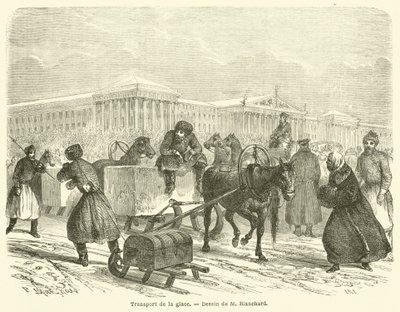Transport de la glace (engraving) 作者 法语学校