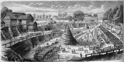 在Menilmontant进行的挖掘大型Dhuis水库的工作，该水库将用于为巴黎提供饮用水。 作者 法语学校