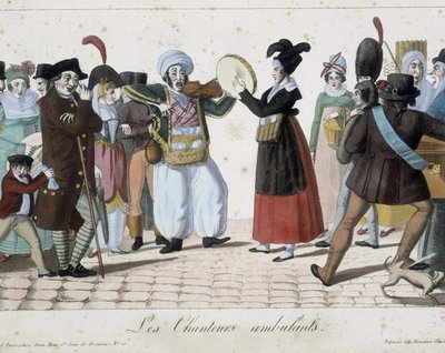 Travelling singers - engraving 作者 法语学校