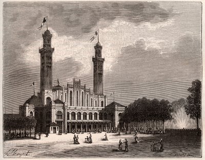 巴黎的Trocadero--V.A. Malt-Brown的 "La France illustree: geographie, histoire, administration statistique "中的版画。1884 作者 法语学校