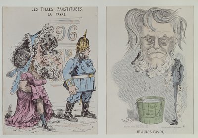 Jules Favre的两幅漫画（1809-80）1870-71 作者 法语学校
