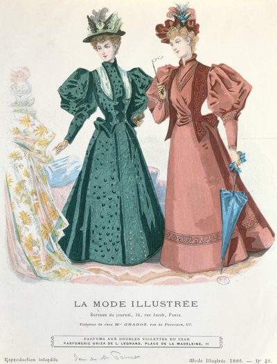 两位女士，来自The Illustrated Fashion，1895 作者 法语学校