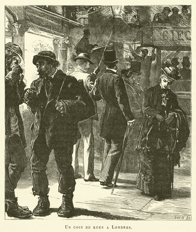 Un Coin De Rues A Londres（雕刻）。 作者 法语学校