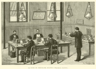Un Poste du Telegraphe Multiple Imprimeur Baudot (engraving) 作者 法语学校