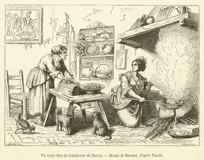 Un repas dans la chambrette de Nuccia (engraving) 作者 法语学校