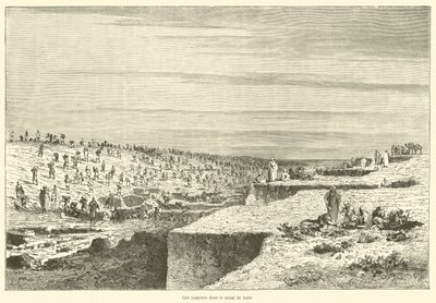 Une tranchee dans le canal de Suez (engraving) 作者 法语学校