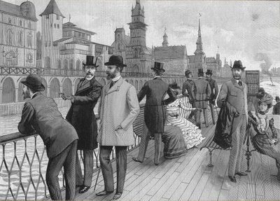 1900年在巴黎举行的世界博览会：各国的街道。 作者 法语学校