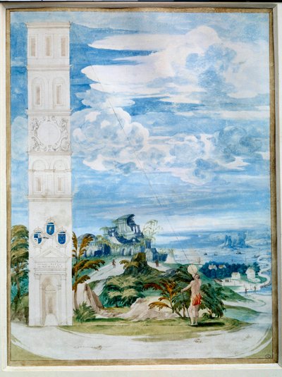 使用星盘，天文仪器：对准太阳。16世纪法国画派的水彩画。尺寸：0.48x0.35米。0.48x0.35米。巴黎，卢浮宫博物馆 作者 法语学校