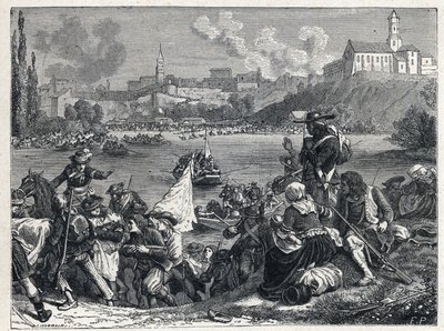 旺代战争（1793-1796）：在舒莱战役中被击败的文登人于10月18日返回卢瓦尔河。 作者 法语学校