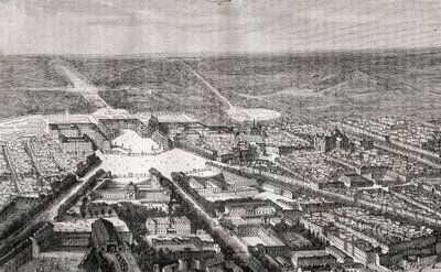 19世纪的凡尔赛和他的城堡--V.A. Malt-Brown的 "La France illustree: geography, history, statistical administration "中的雕版画。1884 作者 法语学校