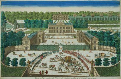 由Antoine Aveline（1691-1743）雕刻的Marly城堡入口的视图和透视图 作者 法语学校