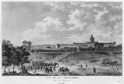 Hopship La Salpetriere的视图，巴黎的妓女运输，由Duparc雕刻，经Savard绘制后，1790 作者 法语学校