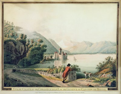 Chateau de Chillon，日内瓦湖（彩色蚀刻） 作者 法语学校