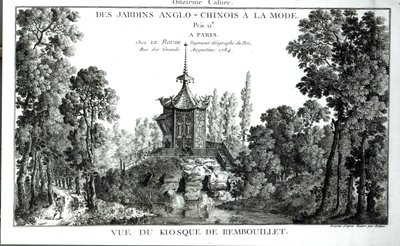 Rembouillet的亭子，来自George Louis le Rouge的时尚英华花园，1775-78出版 作者 法语学校